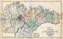 Anne Arundel County Map, Baltimore and Anne Arundel County 1878
